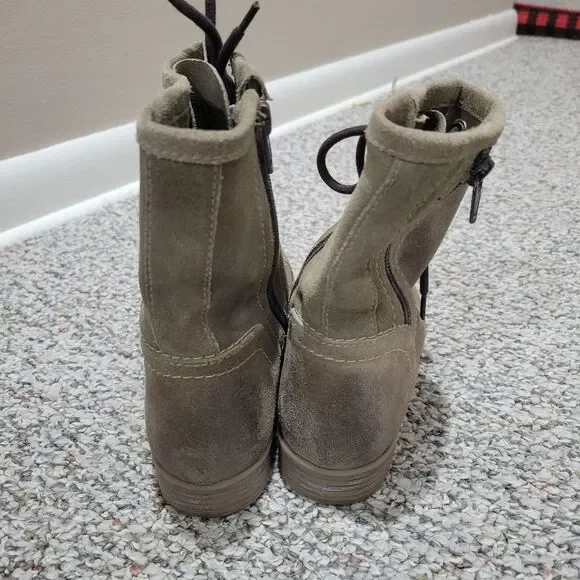 ROAN by Bed Stu Affair Leather Combat Boots US 6.5 Distressed Beige Ankle Bootie